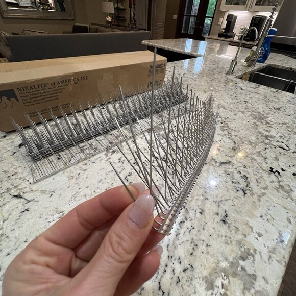 Nixalite Model H Bird Spiked 10 X 2 Feet Wildlife Deterrent Kit Stainless Steel - Picture 14 of 16